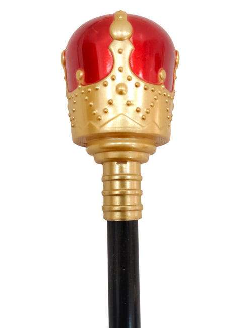 BookMyCostume Royal King Crown/Taj & Scepter Set for Kids  Fancy Dress Accessories with Metallic Finish for Halloween, Cosplay & Themed Events | Free Size